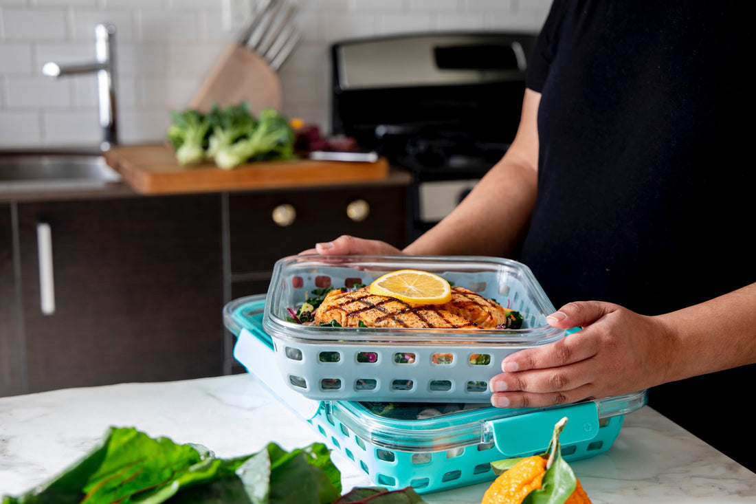 woman meal prepping