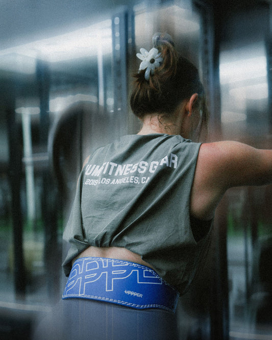 woman resting during workout set