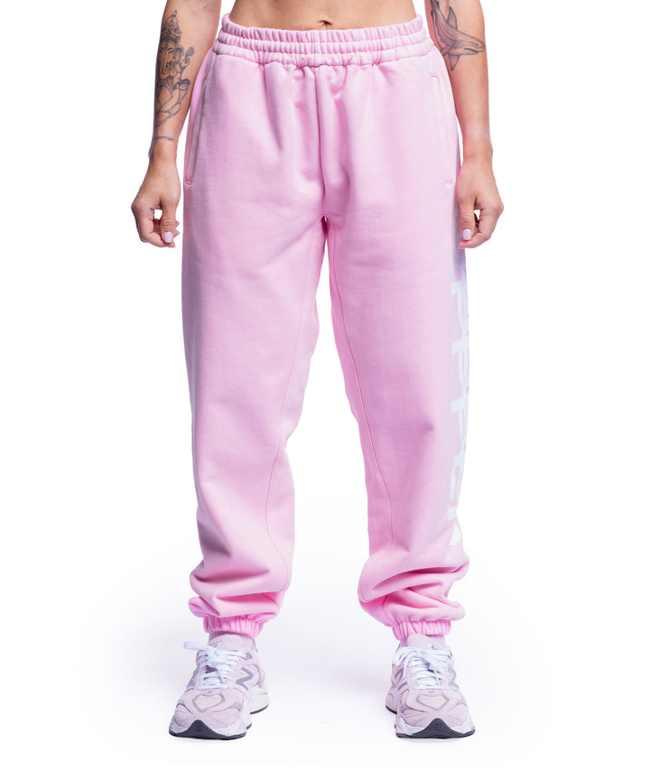 Pantalon de Survêtement à Logo Latéral Rose